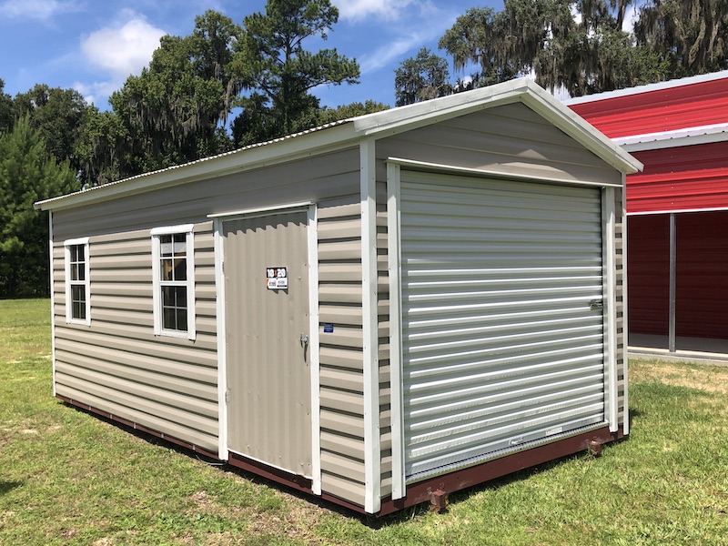 10 by 20 shed boxed beige